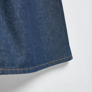 【SOMETHING】女裝 高腰8片剪裁圓長裙(原藍色)