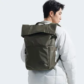 【The North Face 官方旗艦】北面男女款綠色DWR防潑水耐用大容量休閒後背包｜81DO4WC