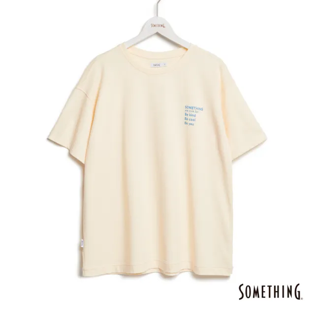【SOMETHING】女裝 貓咪前後片印花短袖T恤(米白色)