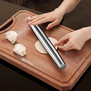 【PUSH!】廚房用品 316不銹鋼桿麵棍 不粘防黴餃子皮桿面杖 烘焙桿麵棒(桿麵杖 桿麵棍 D389-1)