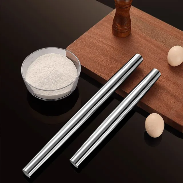 【PUSH!】廚房用品 316不銹鋼桿麵棍 2入不粘防黴餃子皮桿面杖 烘焙桿麵棒(桿麵杖 桿麵棍 D389-2)