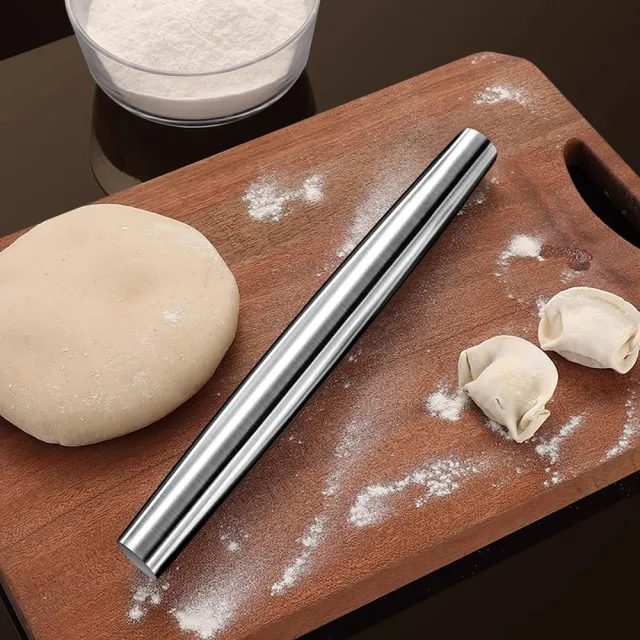 【PUSH!】廚房用品 316不銹鋼桿麵棍 2入不粘防黴餃子皮桿面杖 烘焙桿麵棒(桿麵杖 桿麵棍 D389-2)
