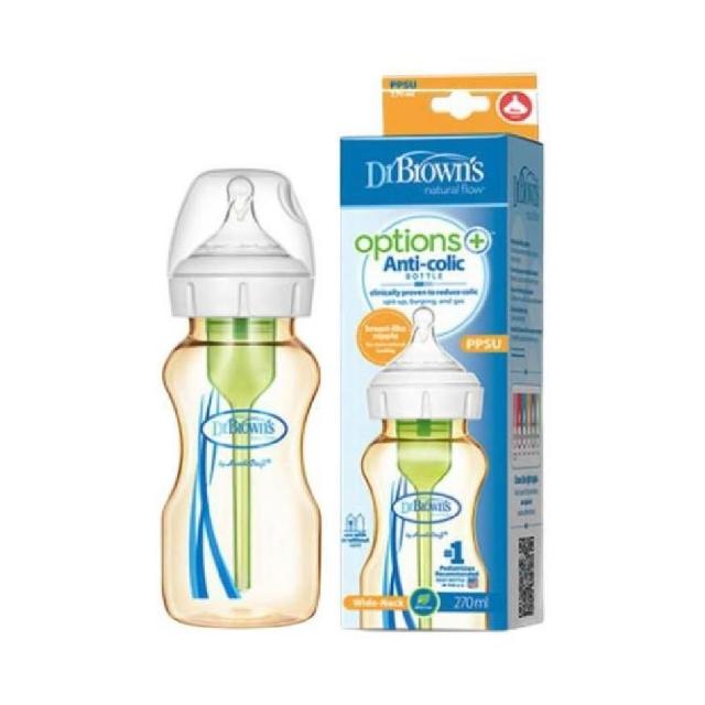 【Dr.Brown’s 布朗博士】零負壓導流寬口PPSU奶瓶270ml
