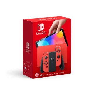 【Nintendo 任天堂】Switch OLED款式 瑪利歐亮麗紅 主機(台灣公司貨)