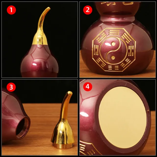 【巨匠】風水擺件 全銅四神獸葫蘆 送底座 彩色高約20cm 客廳入戶玄關招財平安(風水擺件 全銅四神獸葫蘆)