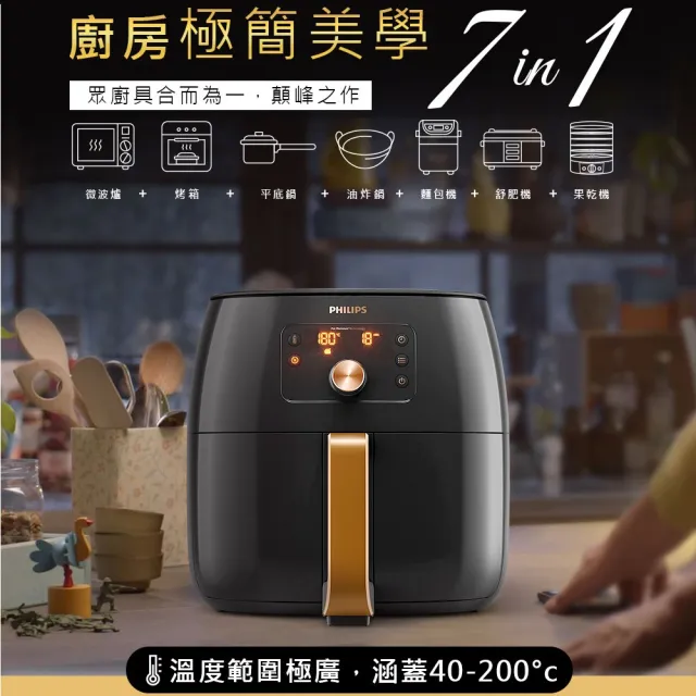 【Philips 飛利浦】旗艦雙海星氣炸鍋7.3L(HD9651/62)