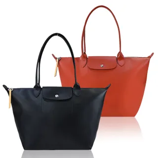 【LONGCHAMP】LE PLIAGE CITY系列PVC帆布長把肩背水餃包(大/多色選)