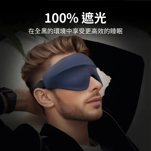 【YOOP】3D立體遮光眼罩 全遮光不壓眼 透氣睡眠眼罩 可調節 出差旅行飛機眼罩