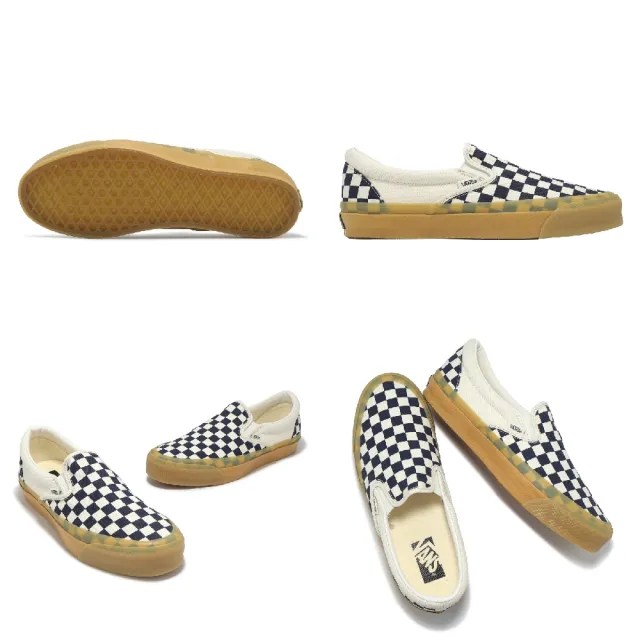 【VANS】休閒鞋 Lx Classic Slip-On 98 男鞋 女鞋 米藍 PREMIUM 棋盤格 懶人鞋(VN000E96GR1)