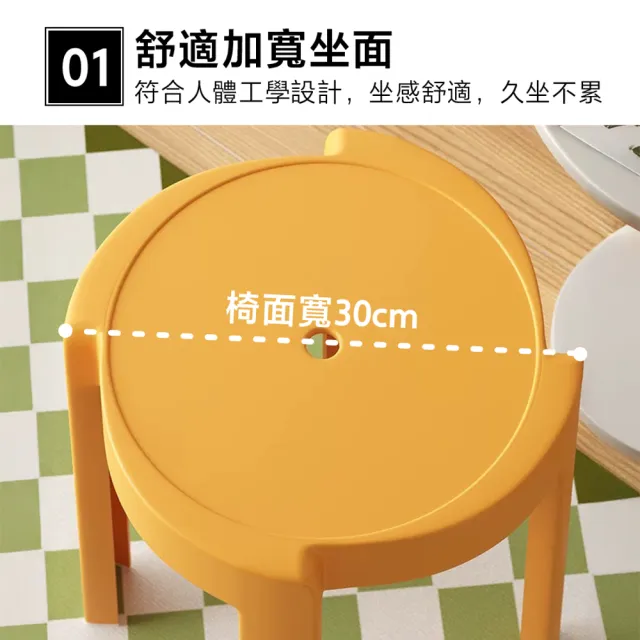 【CGW】6入組 圓凳 疊加時尚 高腳椅 餐椅 風車圓凳(塑膠椅 風車椅 凳子 休閒椅 椅子)