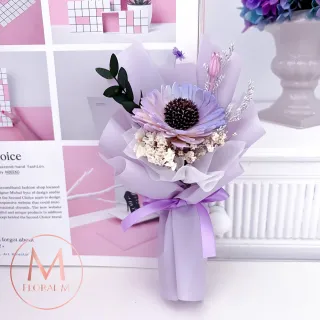 【Floral M】向日葵香氛擴香小花束禮盒 含30ml品牌香氛油(畢業/居家香氛/香水精油/香氛擴香花/送禮)