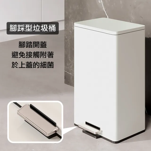 【ONE HOUSE】格拉斯高質感靜音緩降 401不鏽鋼垃圾桶-25L 平蓋/弧蓋 任選 1入(踩踏垃圾桶/緩降垃圾桶)