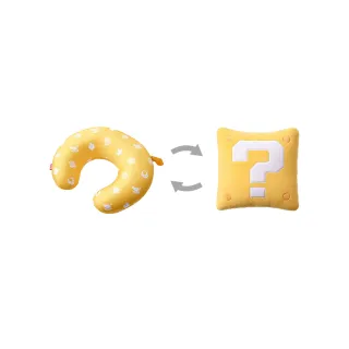 【Nintendo 任天堂】超級瑪利歐 問號磚塊兩用頸枕