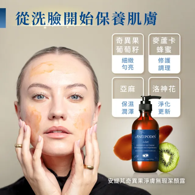 【Jollyard 潔麗雅】安緹芃-奇異果淨膚無瑕潔顏露 200ml(洗面乳)