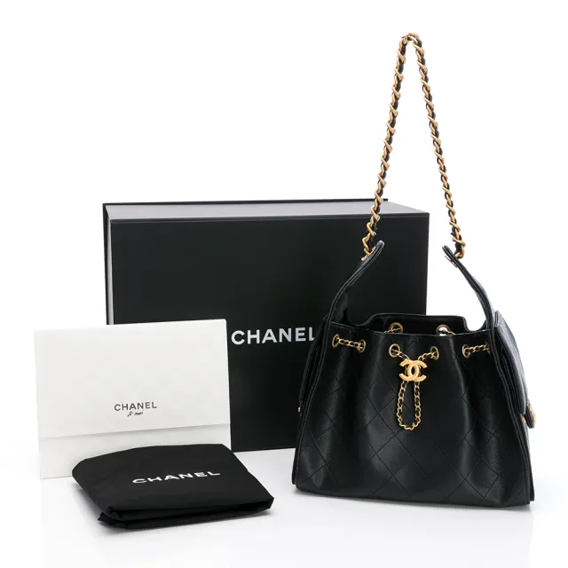 【CHANEL 香奈兒】25 Hobo bag(金黑雙色鏈帶)『entrupy安心購』