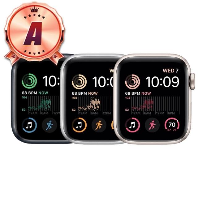 Apple Watch SE 2 2024 40mm 全新智慧手錶,搭載先進健康功能包括心率偵測、血氧偵測、睡眠監測與運動追蹤;支援GPS導航、藍芽通話、行動支付及簡訊社群通知。游泳防水設計,適合日常與運動使用,銀幕尺寸2吋以下,續航1天內,顏色選擇黑色系、白色系、銀色系,相容iOS系統,NCC認證CCAI22LP0980T2。 Apple蘋果 Watch SE2 2024 40mm