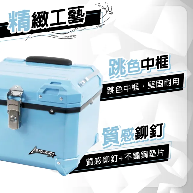 【Astutain】阿斯圖坦 30L 塑合金烤漆車尾箱 機車後箱 機車後備箱 機車置物箱 機車行李箱(寶石棕)
