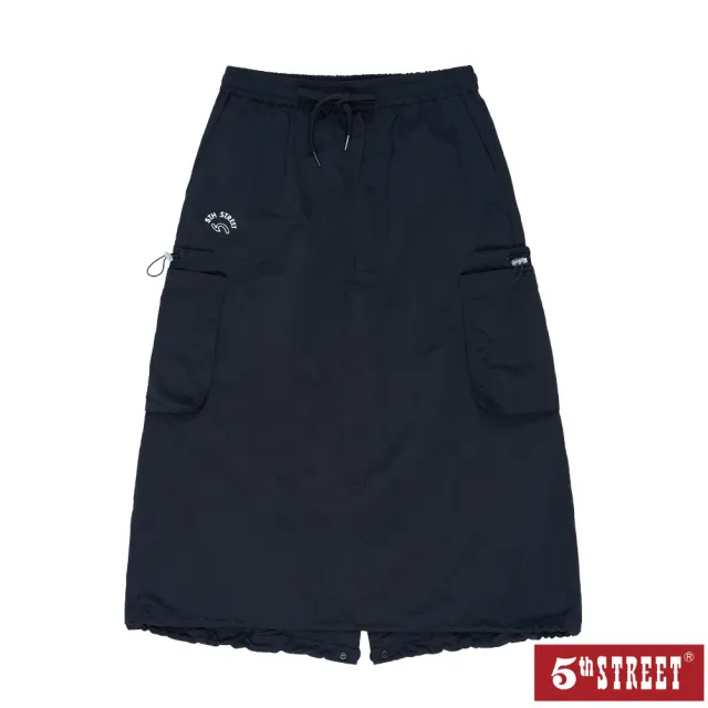 【5th STREET】雙11 女裝 長裙 工裝裙 黑色(980037)