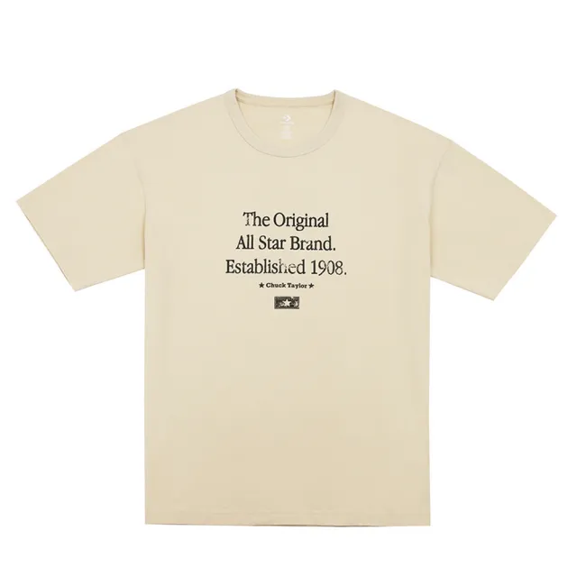 【CONVERSE】運動 休閒 短袖上衣 T恤 男上衣 WASHED TEE NATURAL IVORY(MCH624-W0L)