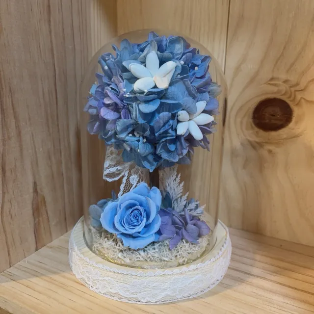 【OSTARA FLORIST 奧斯塔拉花藝】靜謐之樹永生花罩盅(永生花材、不凋玫瑰、永生配材、長輩、擺飾)