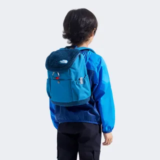 【The North Face 官方旗艦】北面兒童藍色翻蓋式拉鍊休閒後背包｜52VWDIA(書包)