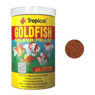 【Tropical 德比克】金魚飼料 1000ml 嗜口性佳/S顆粒小粒(獅頭、藍壽、琉金、土佐金等 60476)