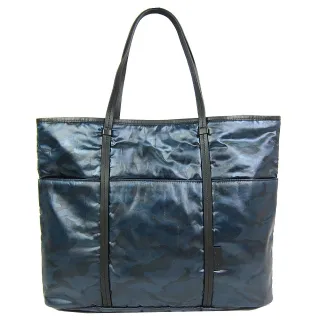 【agnes b.】尼龍迷彩托特包(大/藍)