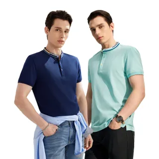 【G2000】男款 素面立領網眼絲光面料短袖T恤(4款可選) 38女王節首選