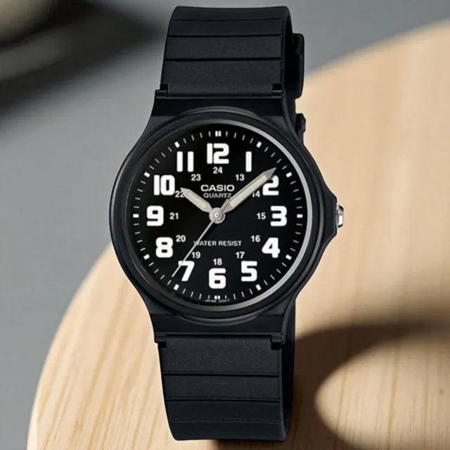 【CASIO 卡西歐】MQ-71-1B 超薄靜音輕巧彩色數字指針錶(學生考試錶徑3.49公分)