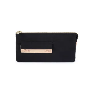 【satana】Soldier 多夾層拉鍊長夾 防盜 輕薄防潑水 6.7吋手機 8格夾層 台灣製 SOS1725 - 亮黑