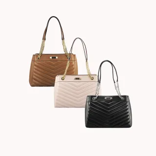 【Michael Kors】WHITNEY金屬LOGO縫線皮革手提/肩背包(三色)