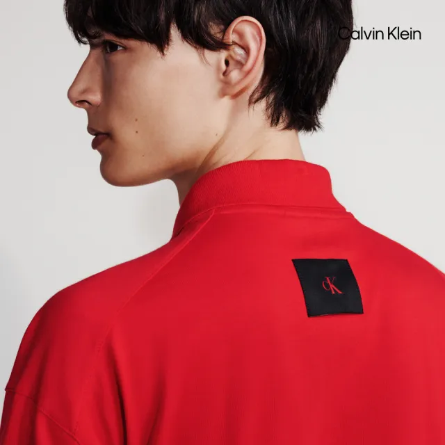 【CALVIN KLEIN】官方旗艦館 CK 1/4 拉鏈開襟 Polo 衫_紅色