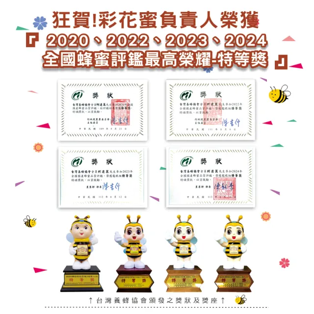 【彩花蜜】台灣百花蜂蜜不殘留擠壓瓶700gX1+350gX1