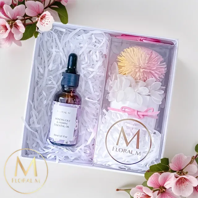 【Floral M】彩虹泡泡香氛擴香花禮盒 含30ml品牌香氛油(居家香氛/香水精油/香氛擴香花/擴香禮物/送禮)