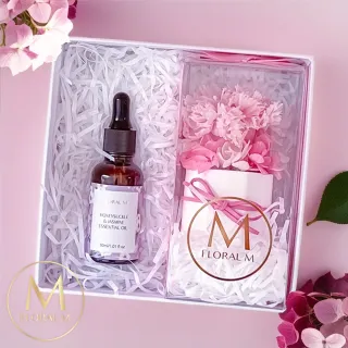 【Floral M】時光美人香氛擴香花禮盒 含30ml品牌香氛油(擴香花/ 花禮/居家香氛/桌上裝飾/送禮)