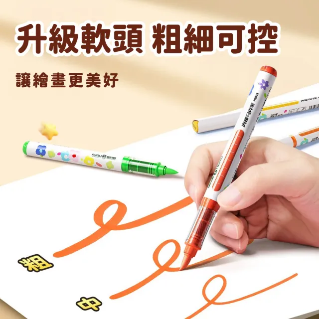 【百獅】48色丙烯馬克筆軟頭直液式可疊色繪畫筆彩繪筆快乾不暈染覆蓋力強(馬克筆麥克筆不透紙快乾不暈染)