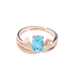 【幸福珠寶】Valentines蝶戀花｜天然托帕石戒指(6*8mm 珠寶級托帕石)