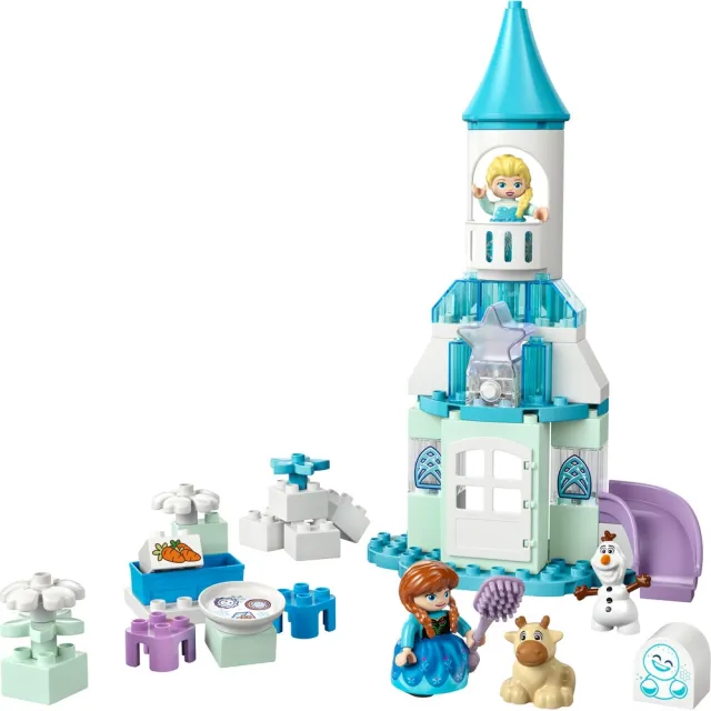 【LEGO 樂高】得寶系列 10455 安娜與艾莎的冰雪城堡派對(迪士尼 冰雪奇緣 幼兒積木 兒童玩具)