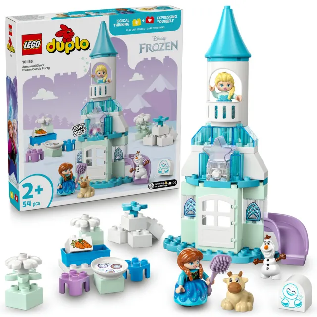 【LEGO 樂高】得寶系列 10455 安娜與艾莎的冰雪城堡派對(迪士尼 冰雪奇緣 幼兒積木 兒童玩具)