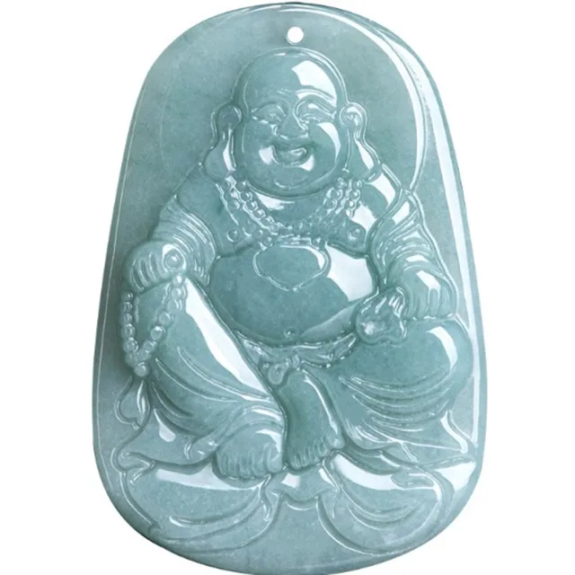 【Penny 珮妮】A貨翡翠藍水 彌勒佛 吊墜項鍊(母親節 父親節 情人節 生日禮物 交換禮物 結婚 新年 尾牙)