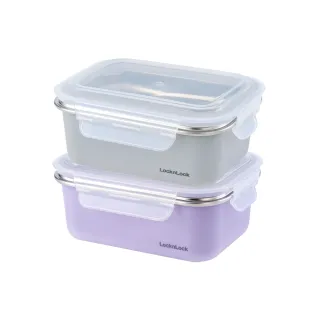 【LocknLock 樂扣樂扣】官方直營 可微波玩美Match不鏽鋼隔熱便當盒 800ml(可微波/304不鏽鋼/雙層堆疊/防燙)