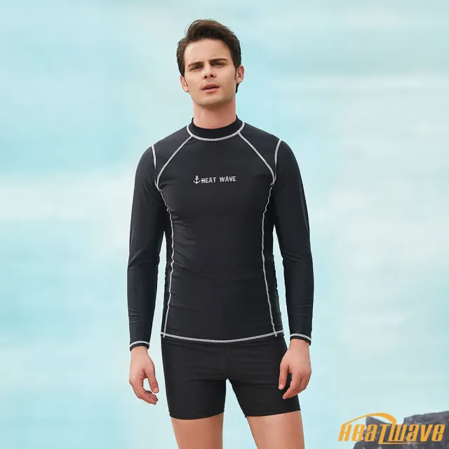 【Heatwave 熱浪】泳裝男成人速乾長袖大碼上衣專業游泳男(50380/M-4XL)