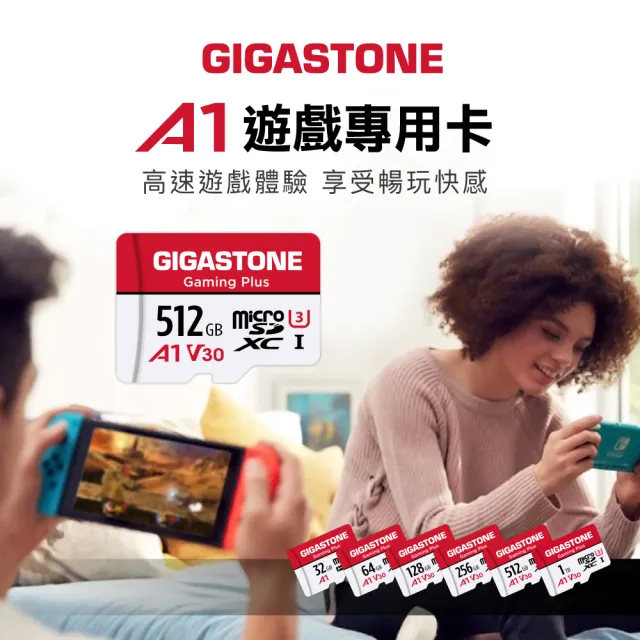 【Gigastone 立達國際】A1 V30 256GB 遊戲 影像 記憶卡 Gaming Plus 2入組(台灣製/Switch/GoPro/microSD)