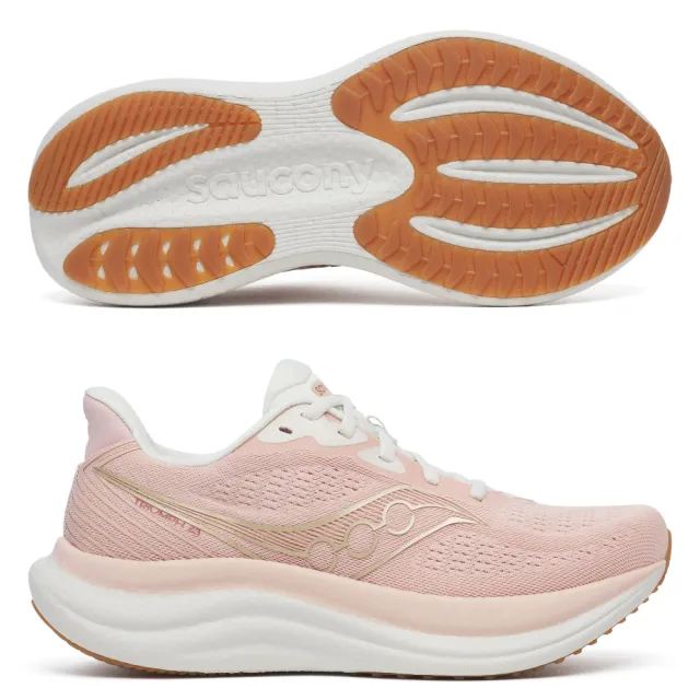 【SAUCONY 索康尼】TRIUMPH 23 女款 慢跑鞋 一般楦(S11023-201-203-233-243 黑 粉白 白紫 白橘 緩衝 避震)