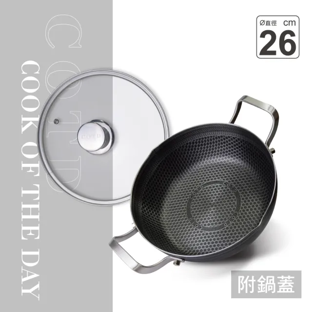 【COTD】316不鏽鋼 26公分3D立體蜂巢不鏽鋼雙耳湯鍋-IH爐可用(湯鍋/台灣出貨)