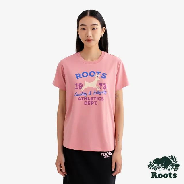 【Roots】Roots女裝- HARVEST GLOW CLASSIC 短袖上衣(粉色)