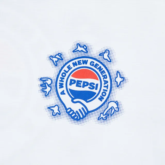 【Mark Gonzales】男女同款 MG X Pepsi 手牽手T恤-白色(百事可樂聯名)