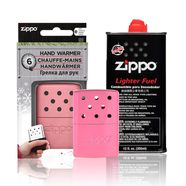【Zippo官方直營】暖手爐 懷爐-小型粉紅色-6小時＋133MLZippo專用油(暖手爐 懷爐)