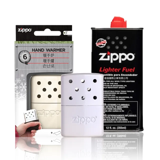 【Zippo官方直營】暖手爐懷爐-小型珍珠白-6小時＋133MLZippo專用油(暖手爐 懷爐)
