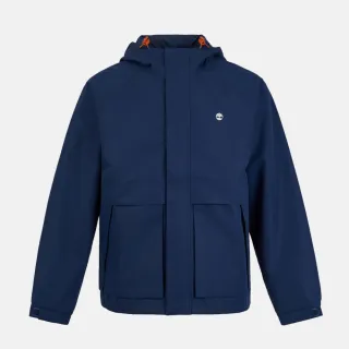 【Timberland 官方旗艦】男款藍黑色寬版硬殼防水外套(0YH6HP52)